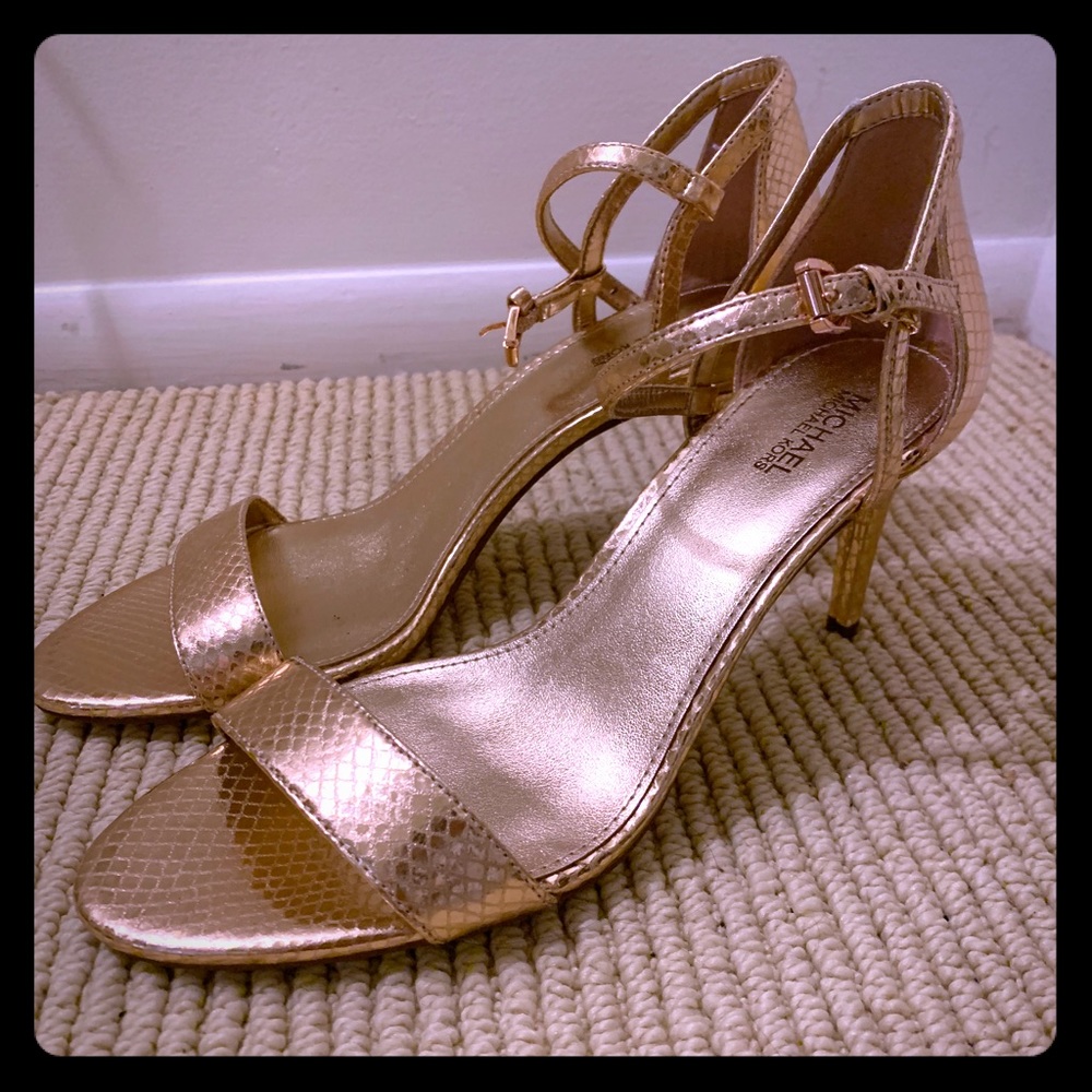 Brand new Michael Kors gold heels, size 7.5